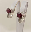 Сережки срібні з рубіном Т0320-б, фото 4
