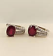 Сережки срібні з рубіном Т0320-б, фото 2