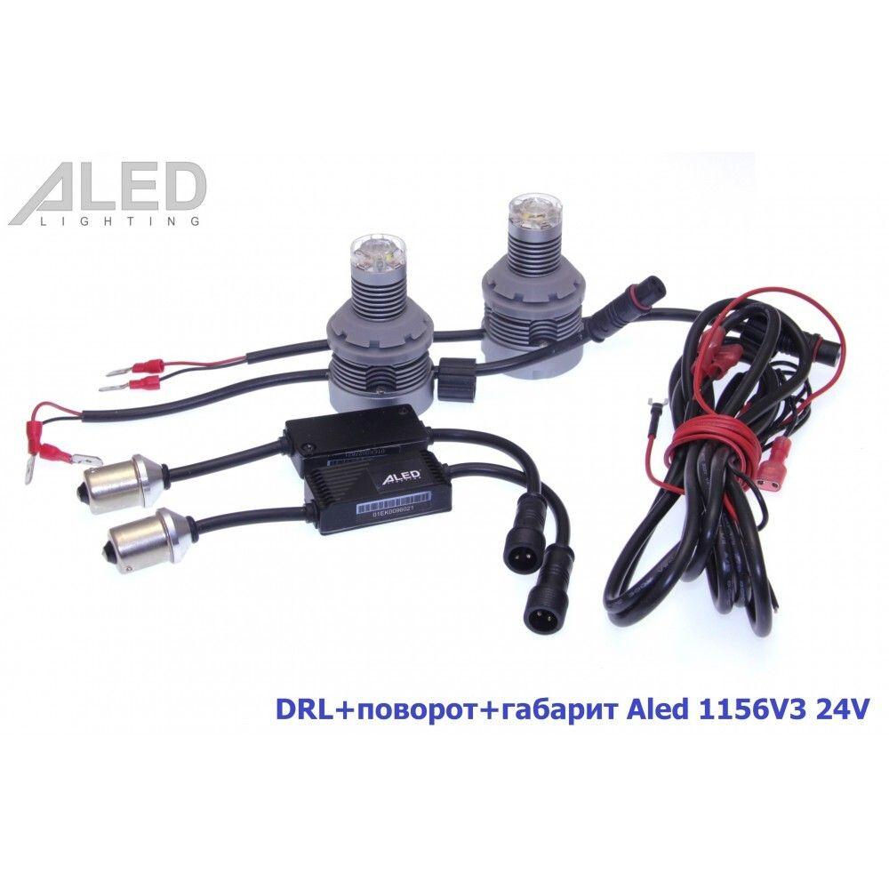 Лампа DRL+поворот+габарит Aled 1156 (P21W) 24V 1156V3