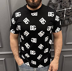Футболка чоловіча Dolce & Gabbana чорна модна брендова футболка