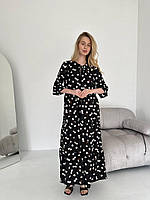 Жіноча вільна модна стильна довга літня сукня батал-барв.50