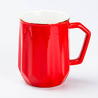 Чашка керамічна для чаю та кави 400 мл кружка універсальна Червона
