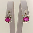 Сережки срібні з рубіном Е-152, фото 3
