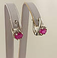 Сережки срібні з рубіном Е-152, фото 6