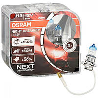 Лампа галогенная OSRAM 64151NL H3 Night Breaker LASER NG +150% 55W 12V Pk22s HardDuopet