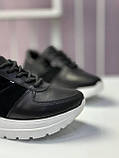 Кросівки жіночі Arcoboletto чорні шкіряні повсякденні демісезонні модні, фото 4