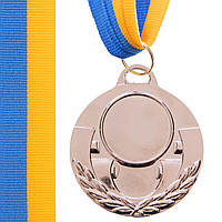Заготовка медали с лентой Zelart AIM C-4846 цвет серебряный sh