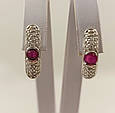 Сережки срібні з рубіном Е-609, фото 2
