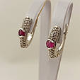 Сережки срібні з рубіном Е-609, фото 3