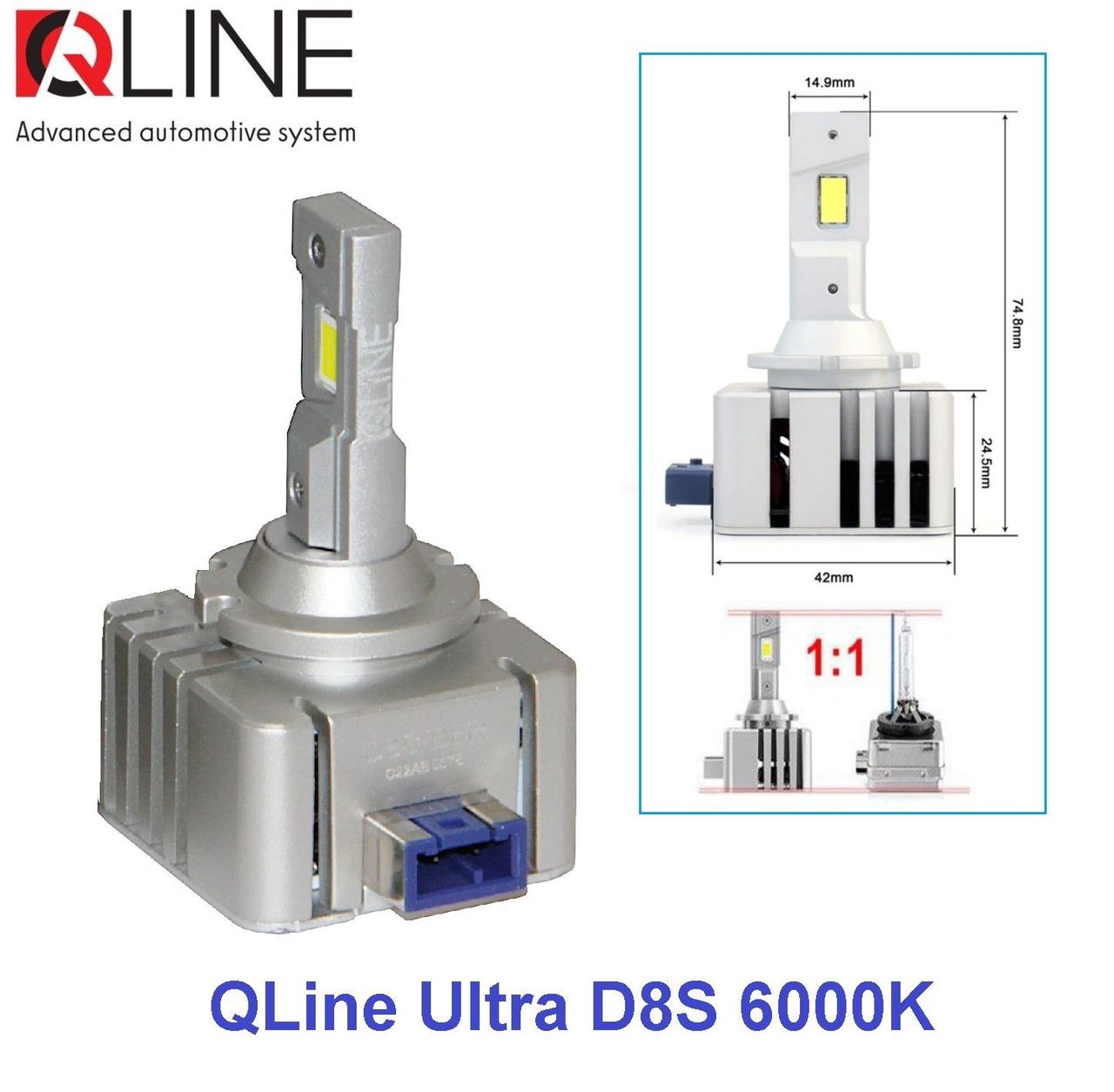 Лампи світлодіодні Qline Ultra D8S 6000K (2шт)