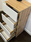Комод Лілі висота 90 см на 4 шухляди у кольорі Дуб аппалачі з білим фасадом, фото 4
