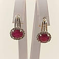 Сережки срібні з рубіном Т-2040, фото 3