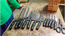 Набір кухонних ножів Miracle — професійне заточування, 13 предметів (ніж для м'яса, сиру, випічки, стейків), фото 2