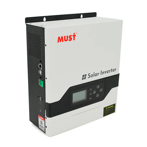 Гiбрiдне ДБЖ MUST PV18-3024VPM, 3000W, 24V, ток заряда 20/30A, 160-275V, MPPT (60А, 100-145 Vdc), фото 1