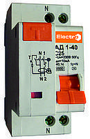 Дифференциальный автоматический выключатель АД1-40 ElectrO, 16А, 10мА, 1P+N, 4,5 kA