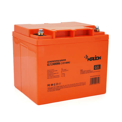 Акумуляторна батарея MERLION GL12400M6 12 V 40 Ah (198 x 165 x 170 ) Orange Q1/96, фото 1