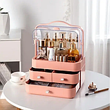 Органайзер для косметики 4 секції великий Three Drawers YM206-2, рожевий, фото 6