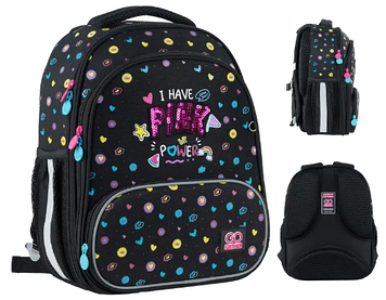 Ранець каркасний "GoPack" Education Pink Power 2від.,3карм. №GO24-597M-2(8)