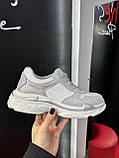 Кросівки жіночі білі із сірим шкіряними повсякденними легкими, фото 2