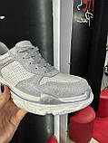 Кросівки жіночі білі із сірим шкіряними повсякденними легкими, фото 4