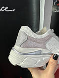 Кросівки жіночі білі із сірим шкіряними повсякденними легкими, фото 5