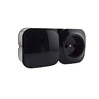 Блок Вимикач Розетка Чорний