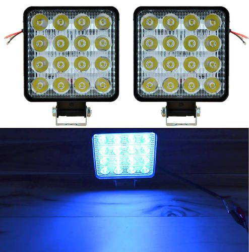Синие фары для опрыскивателя 12-24V 48W 6000K (10х8,5см) LED фары ...