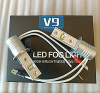 Комплект LED ламп по размеру штатных V9mini H3 12-24V 26W/set 6500K +100% вместо галогенных ламп