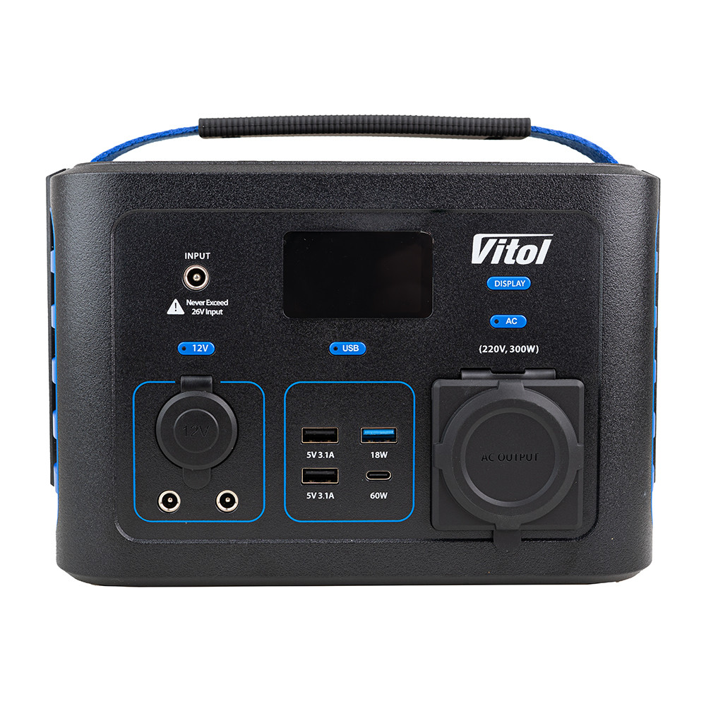 Портативне джерело живлення 220В/300Вт/Li-ion NCM 281Вт/год, чистий синус Vitol TV300, фото 1