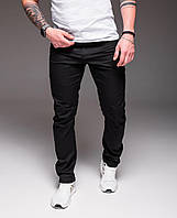 Стильные чёрные мужские летние коттоновые брюки M, L, XL