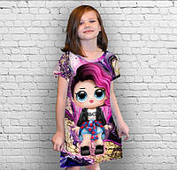 Платье-туника 3D принт с куклой лол (lol) 03