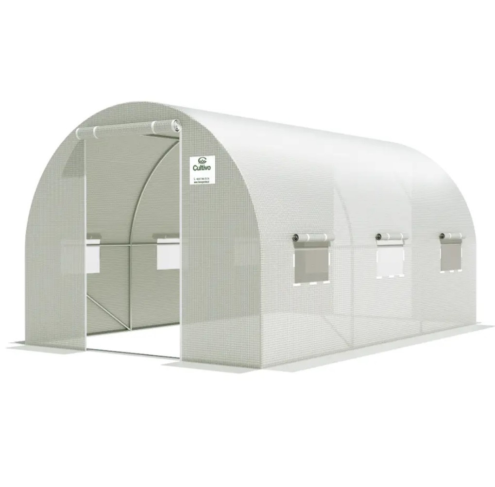 Садова теплиця (парник) 2,5x4x2 м Focus Garden Польща біла (2 дверей)