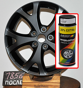 Фарба (емаль) для дисків Motip Wheelspray, 500 мл Аерозоль Чорний мат
