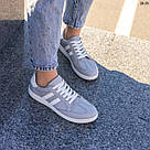 Шкіряні жіночі сірі кеди, фото 8