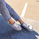 Шкіряні жіночі сірі кеди, фото 4