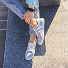 Шкіряні жіночі сірі кеди, фото 5