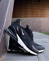 Чоловічі кросівки Nike Air Max 270 Black White Взуття Найк Аир 270 чорні текстиль сітка демісезон, фото 5