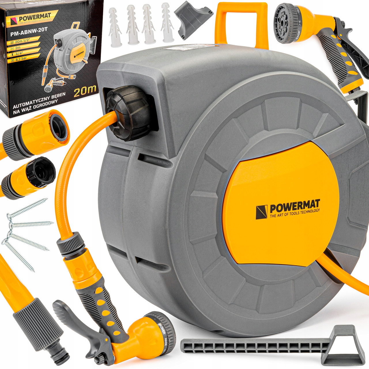 Автоматична котушка для садового шланга 20 м 1/2" Powermat