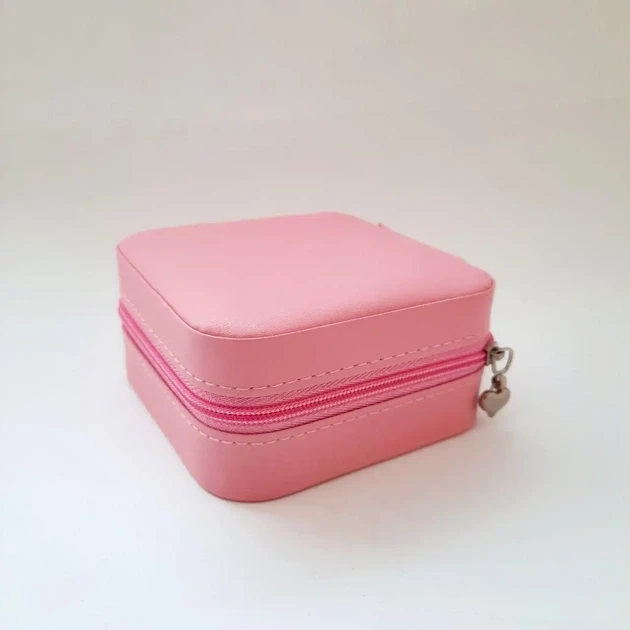 Шкатулка-органайзер для украшений, кожаная PINK Розовый JLK - фото 2 - id-p2186641598