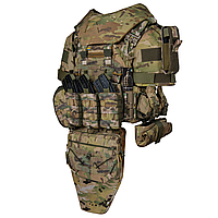 Плитоноска Warmor Gen 4 Pro Max Мультикам с системой MOLLE M, L, XL + Защита Шеи, Защита Плечей, Фартук + 11 и