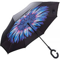 Зонт наоборот женский Up-Brella Хризантема Синяя 2 35шт