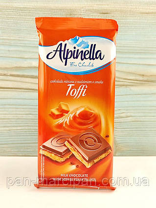 Молочний шоколад з карамеллю Alpinella o smaku Toffi 100г Польща