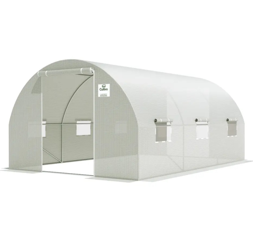 Садова теплиця (парник) 3х4,5х2 м Focus Garden Польща біла (2 дверей)
