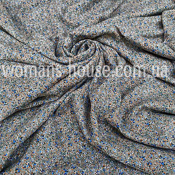 Тканина Штапель принт Польові квіти на сірому