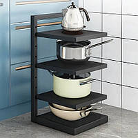 Кухонная полка для хранения кастрюль, 3 уровня Kitchen shelf for storing pots / Полка на кухню для посуды JLK