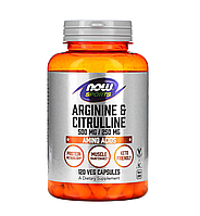 Arginine 500mg Citruline 250mg - 120 vcaps (NOW-00037)