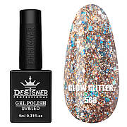 Гель-лак для нігтів Clow Glitter Дизайн з глітером хамелеон різного розміру, 9 мл Мідний №568