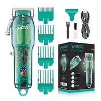 Професійна машинка для стрижки VGR Professional Clipper Transparent Green V-660