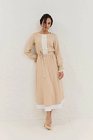Довга сукня з льону 42-48 розміри різні кольори