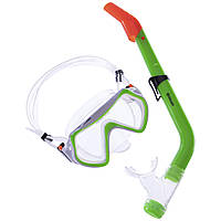 Набір для плавання маска із трубкою Zelart M169-SN69-SIL колір білий-салатовий-прозорий sh
